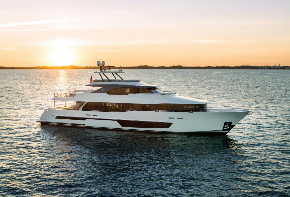 a boat on the water aboard NIRVANA II Yacht for Sale
