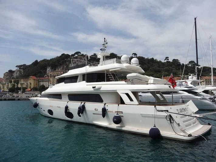 a boat in the water aboard MANTA Yacht for Sale