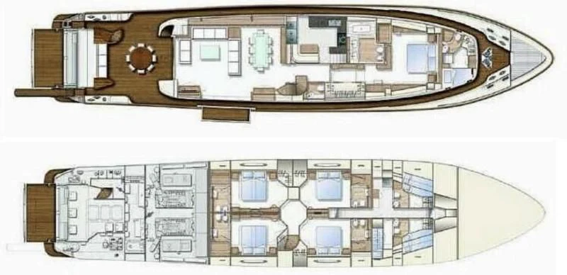 diagram, engineering drawing aboard MANTA Yacht for Sale