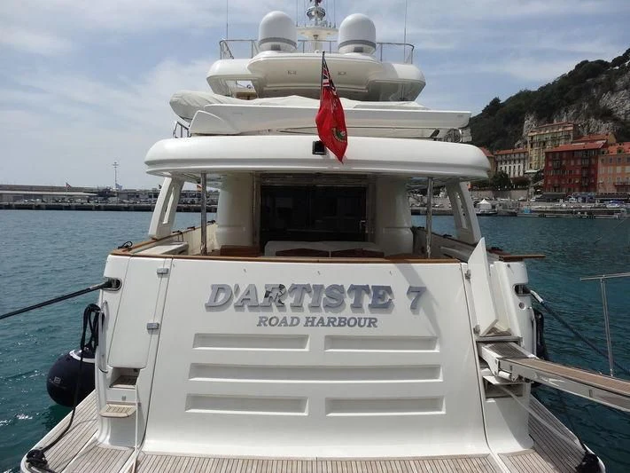 a white boat on the water aboard MANTA Yacht for Sale