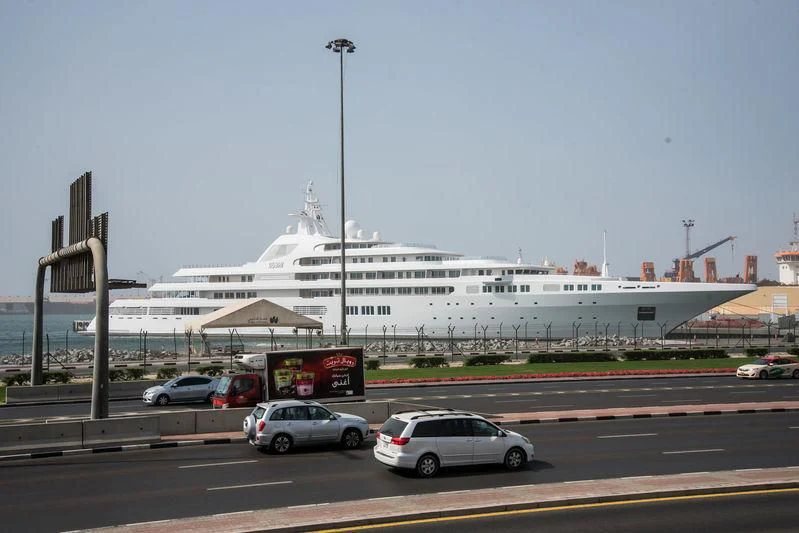 cars parked in front of a cruise ship aboard SCENIC ECLIPSE Yacht for Sale