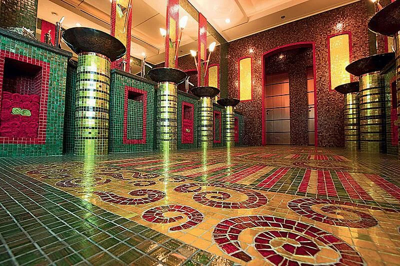 a colorful tiled room aboard SCENIC ECLIPSE Yacht for Sale