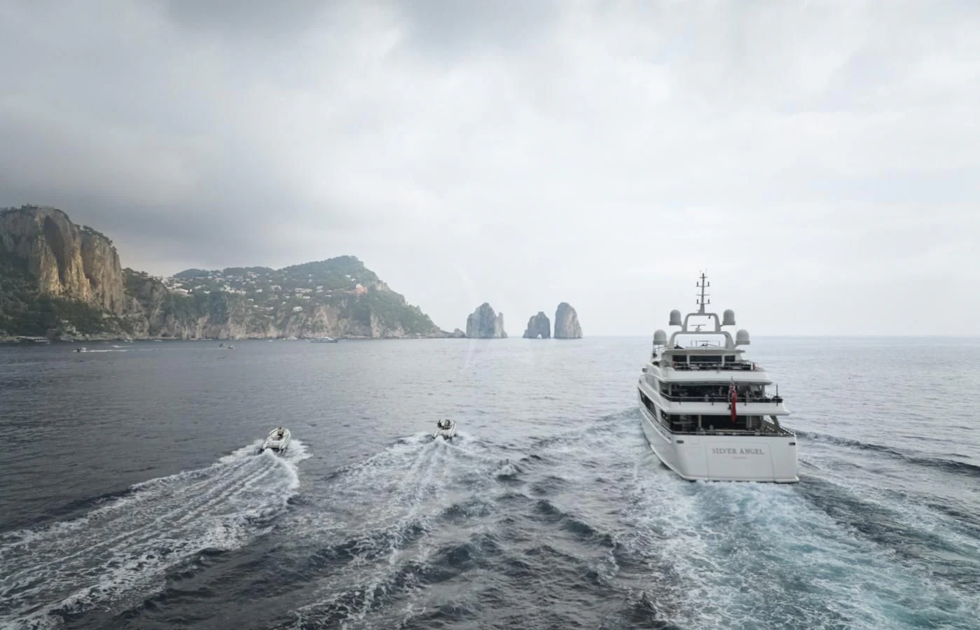 a boat on the water aboard SILVER ANGEL Yacht for Charter