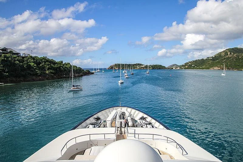 a boat on the water aboard SILVER ANGEL Yacht for Charter