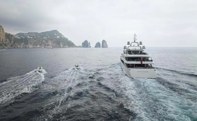 a boat on the water aboard SILVER ANGEL Yacht for Charter