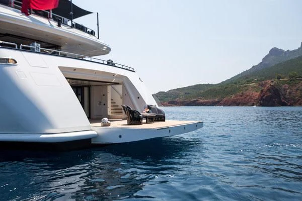 a boat on the water aboard SILVER ANGEL Yacht for Charter