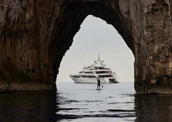 a boat in the water aboard SILVER ANGEL Yacht for Charter