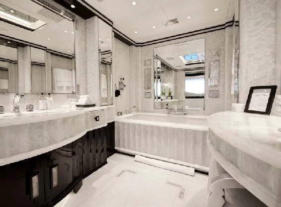 a bathroom with a large tub aboard SILVER ANGEL Yacht for Charter