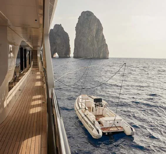 a boat on the water aboard SILVER ANGEL Yacht for Charter