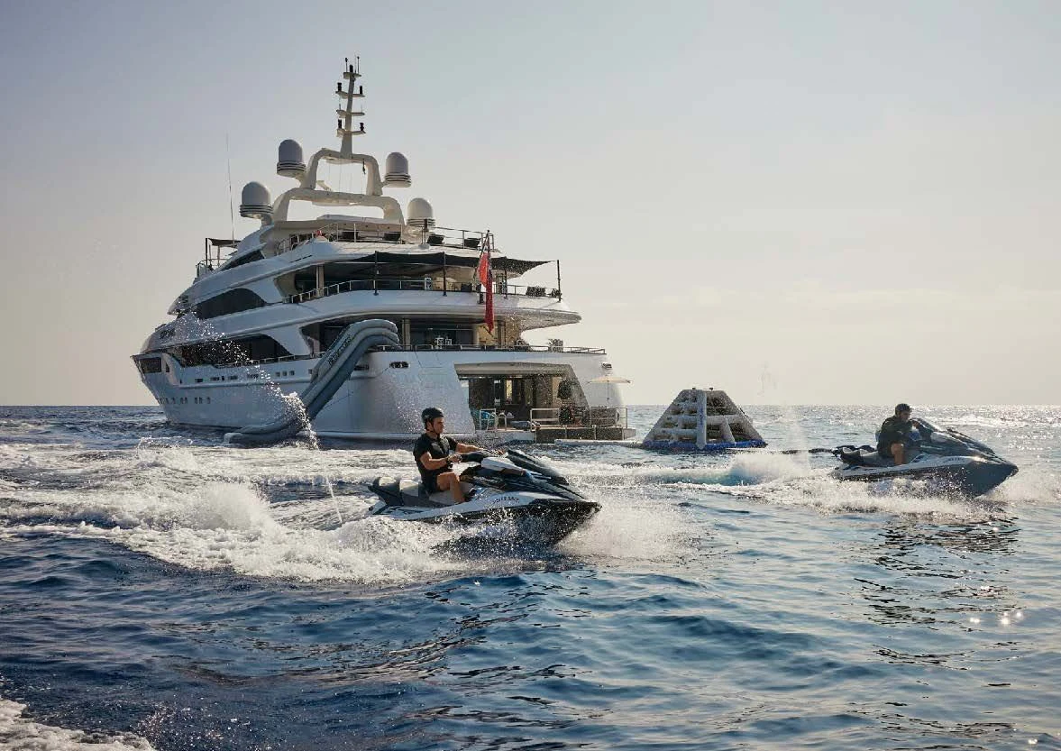 a boat in the water aboard SILVER ANGEL Yacht for Charter
