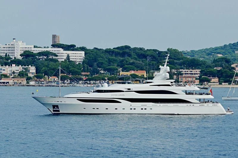 a white yacht on the water aboard SILVER ANGEL Yacht for Charter