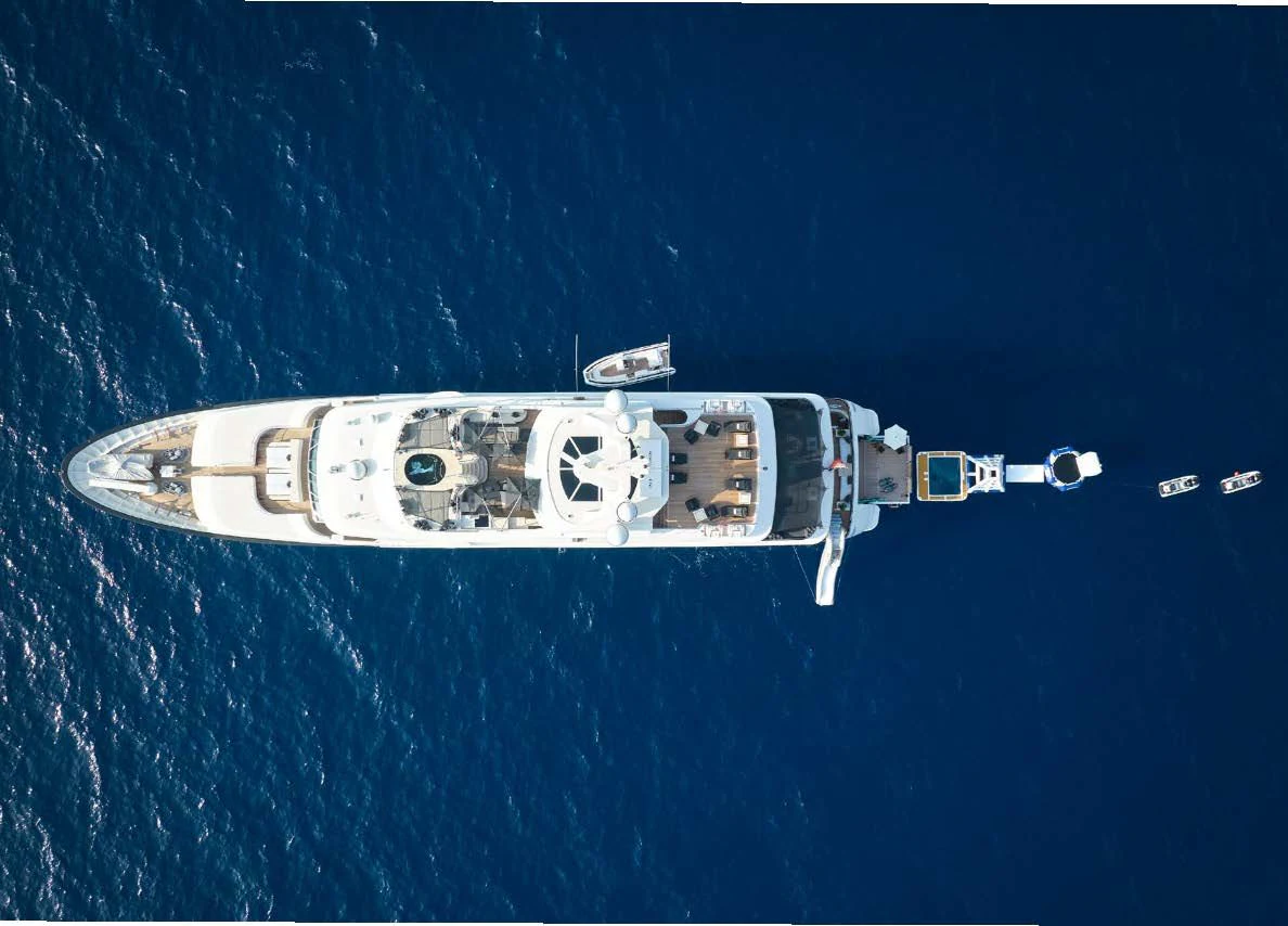 a space ship in the sky aboard SILVER ANGEL Yacht for Charter