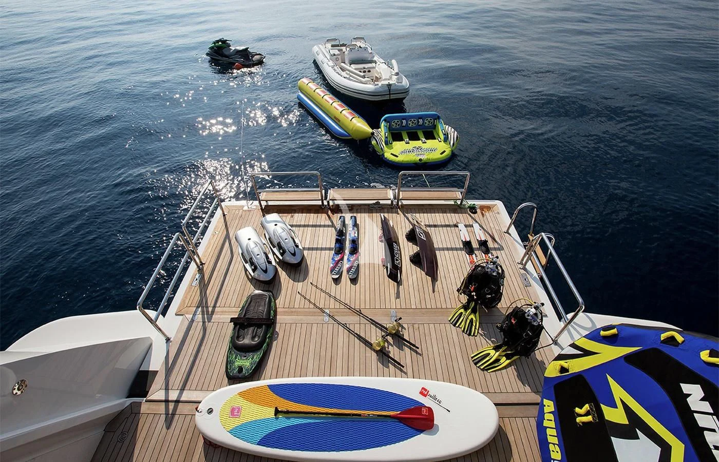 a boat with people on it aboard SILVER ANGEL Yacht for Charter