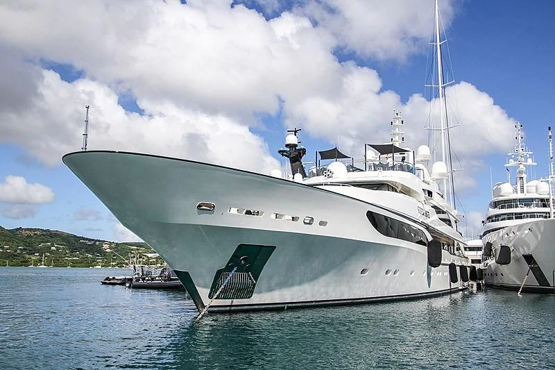 a couple of large boats in the water aboard SILVER ANGEL Yacht for Charter