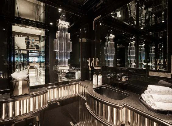 a large bathroom with a large sink aboard SILVER ANGEL Yacht for Charter