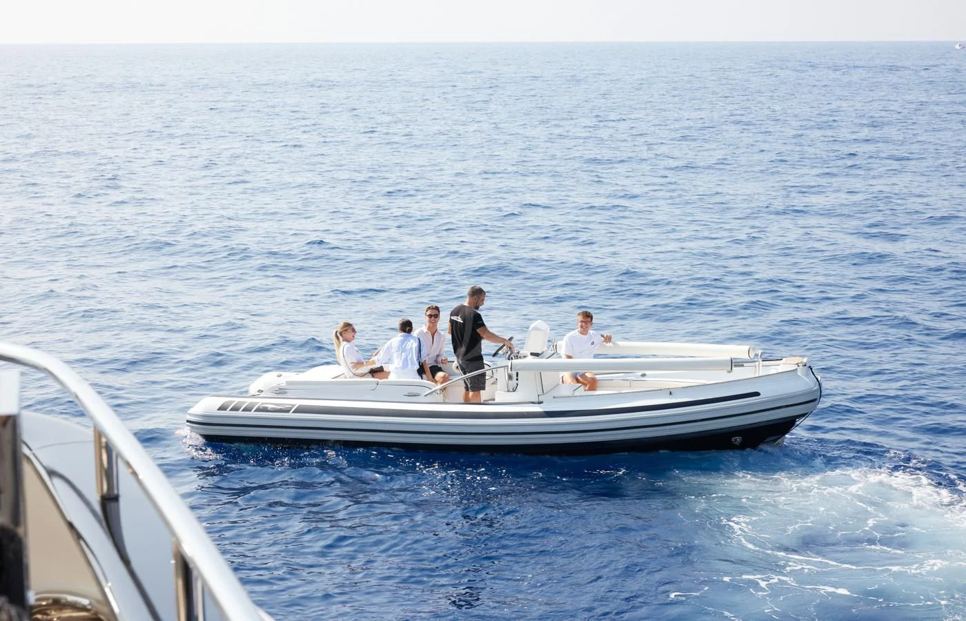 a group of people on a boat aboard SILVER ANGEL Yacht for Charter