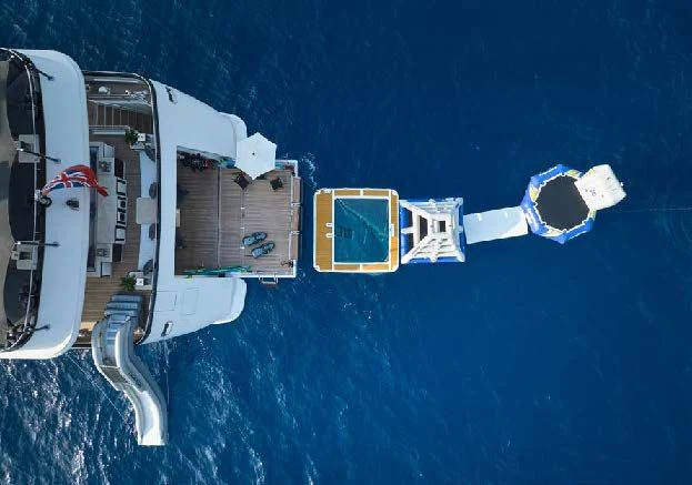 a satellite in space aboard SILVER ANGEL Yacht for Charter