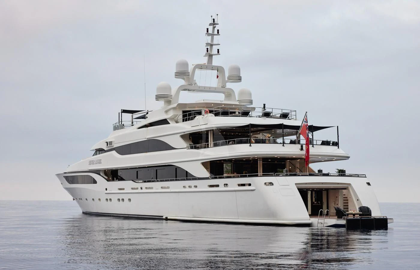 a large white yacht aboard SILVER ANGEL Yacht for Charter