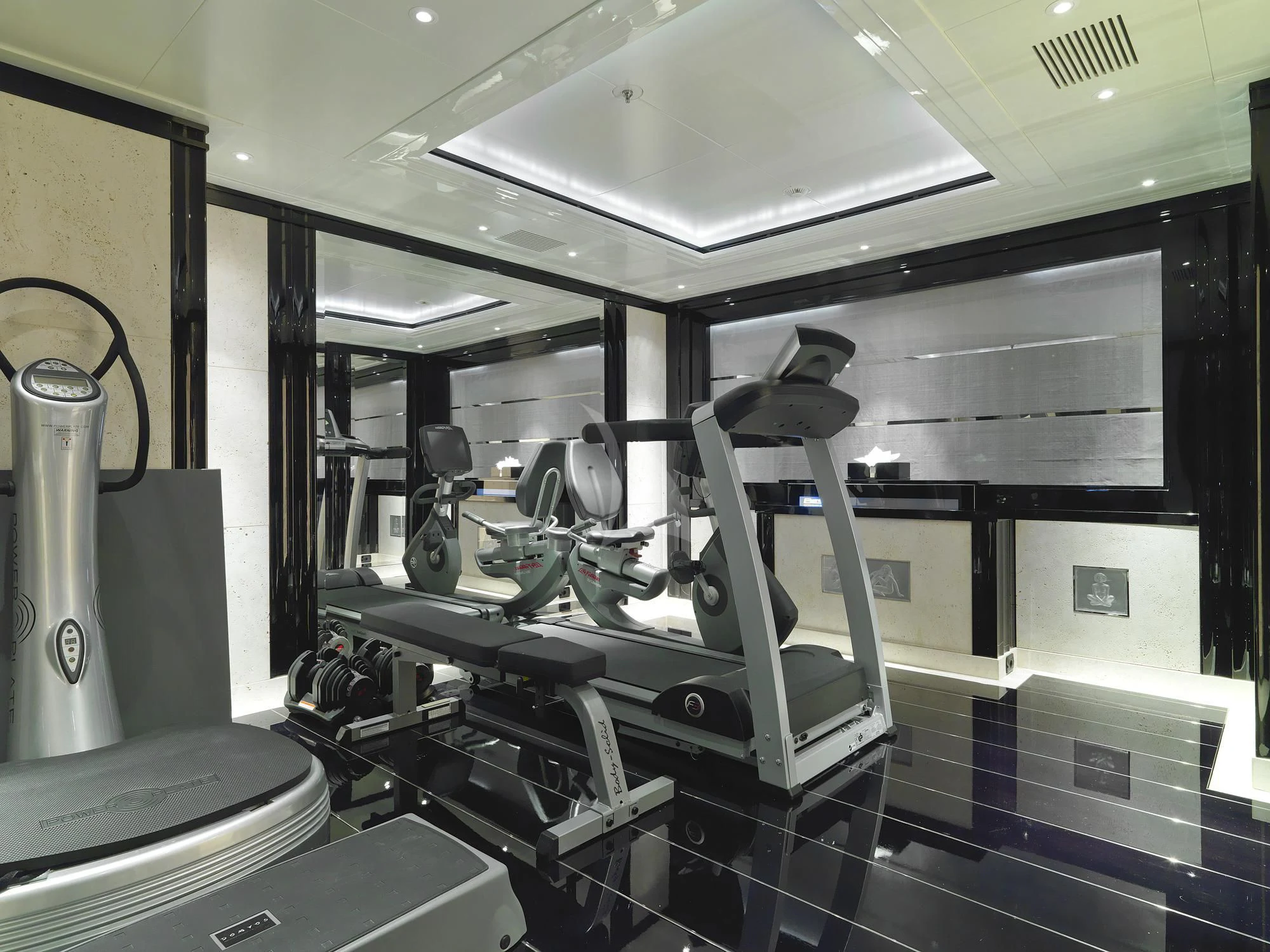 a machine in a room aboard SILVER ANGEL Yacht for Charter