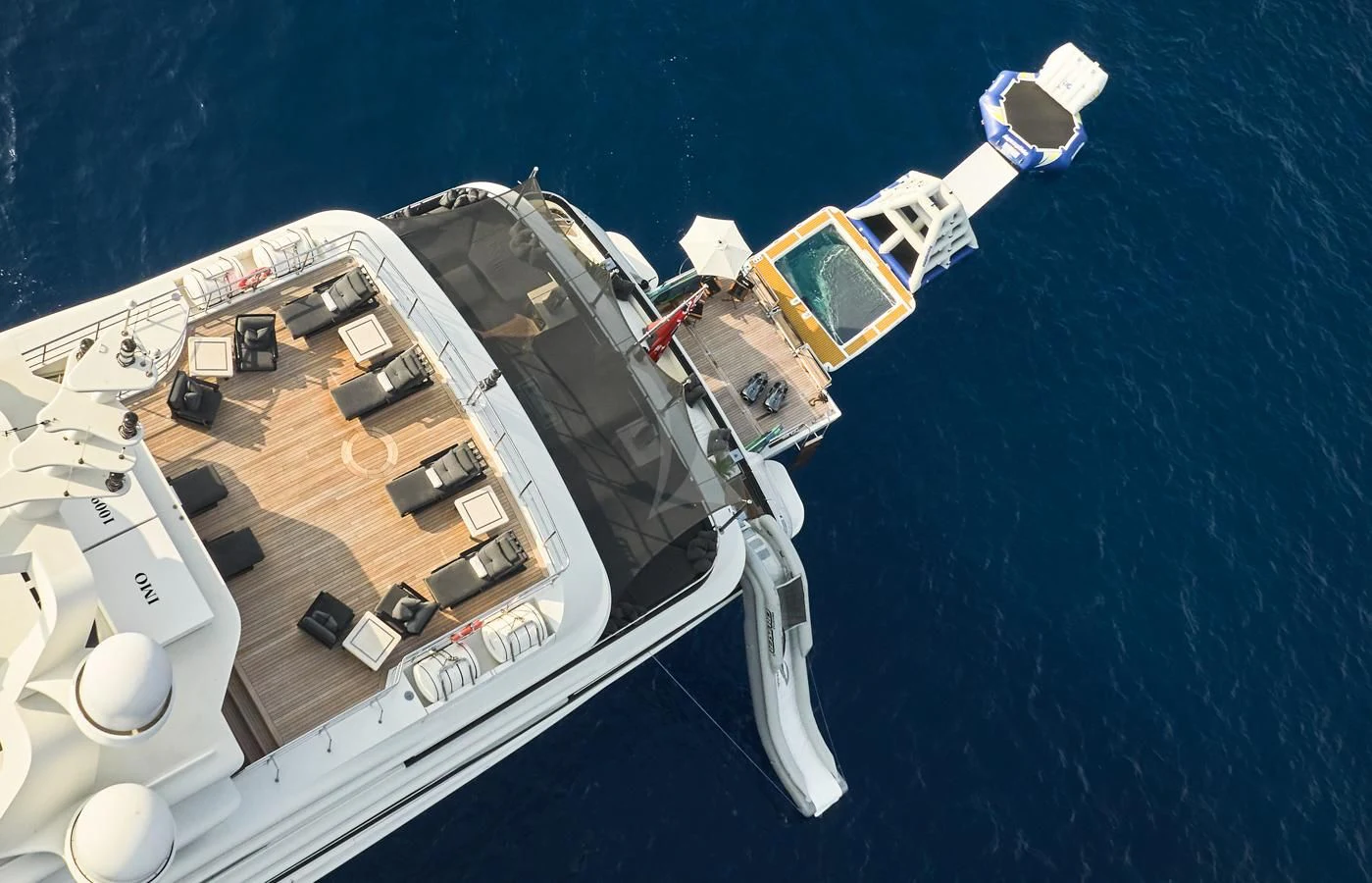 a high angle view of a ship aboard SILVER ANGEL Yacht for Charter