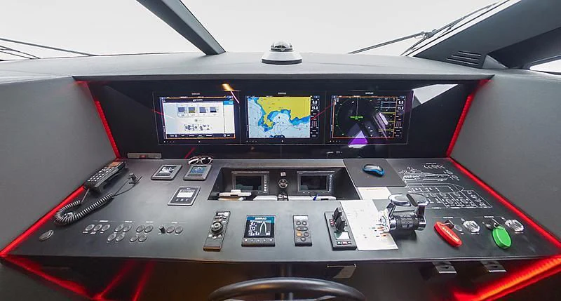 the inside of a computer aboard GIO 2 Yacht for Sale