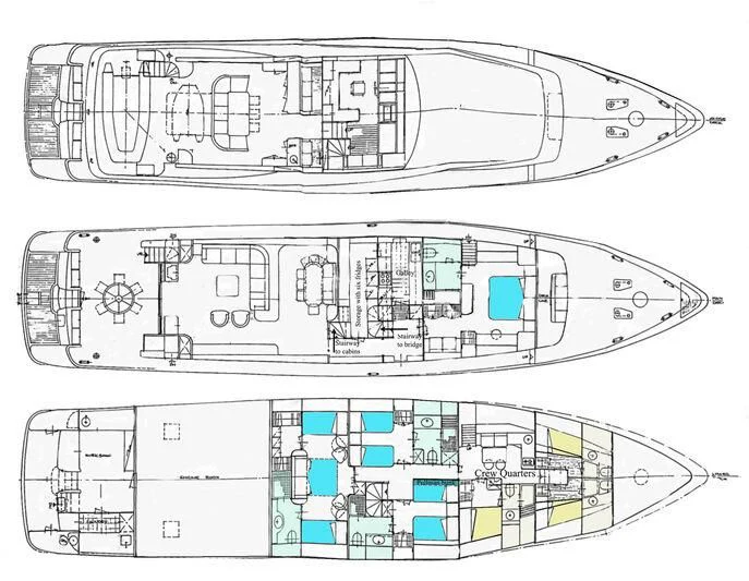 diagram, engineering drawing aboard AMNA Yacht for Sale