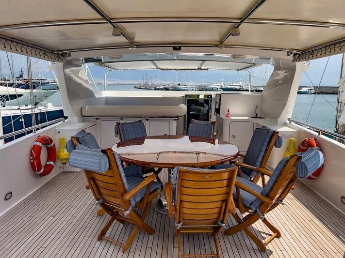 inside of a boat aboard AMNA Yacht for Sale