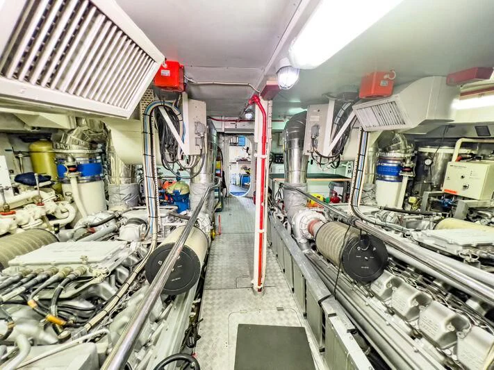 a room with machinery aboard AMNA Yacht for Sale