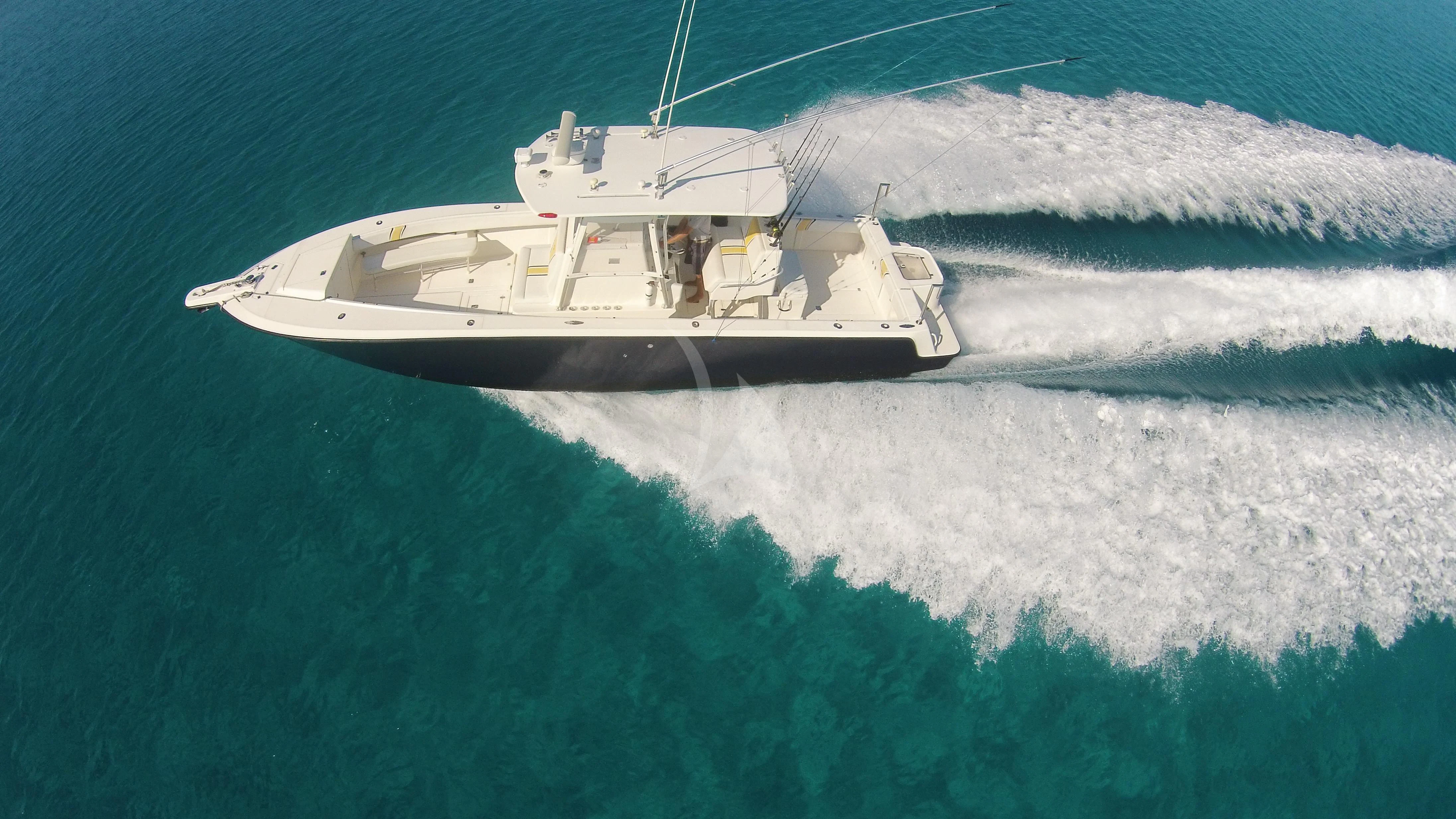 a boat in the ocean aboard CHANTAL MA VIE Yacht for Sale