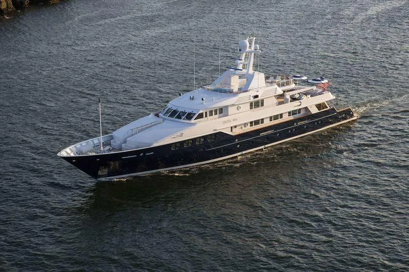 a large ship in the water aboard CHANTAL MA VIE Yacht for Sale