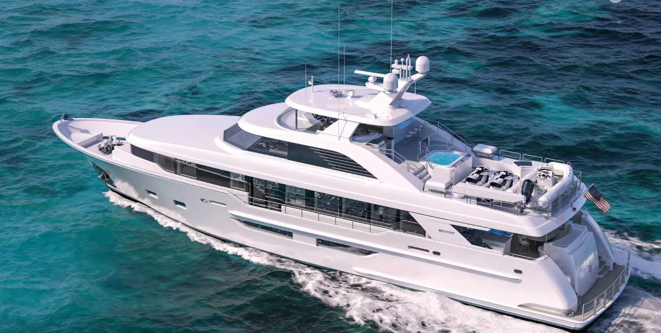 a white yacht in the water aboard PRICELESS Yacht for Sale