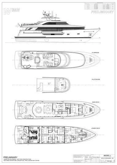 diagram, engineering drawing aboard PRICELESS Yacht for Sale