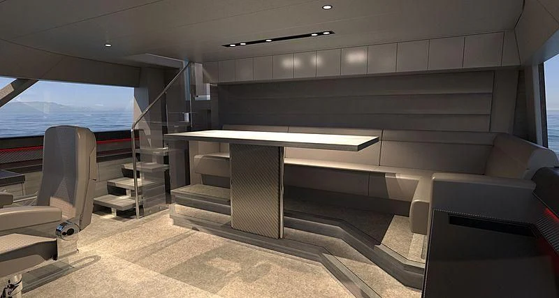 a room with a couch and a television aboard PRICELESS Yacht for Sale