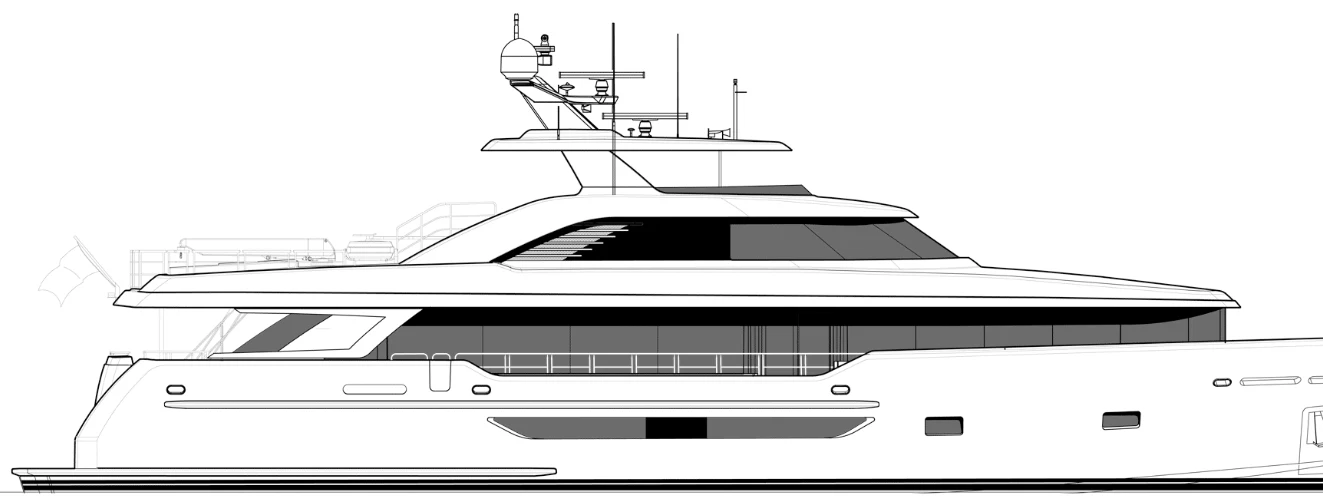 diagram, engineering drawing aboard PRICELESS Yacht for Sale