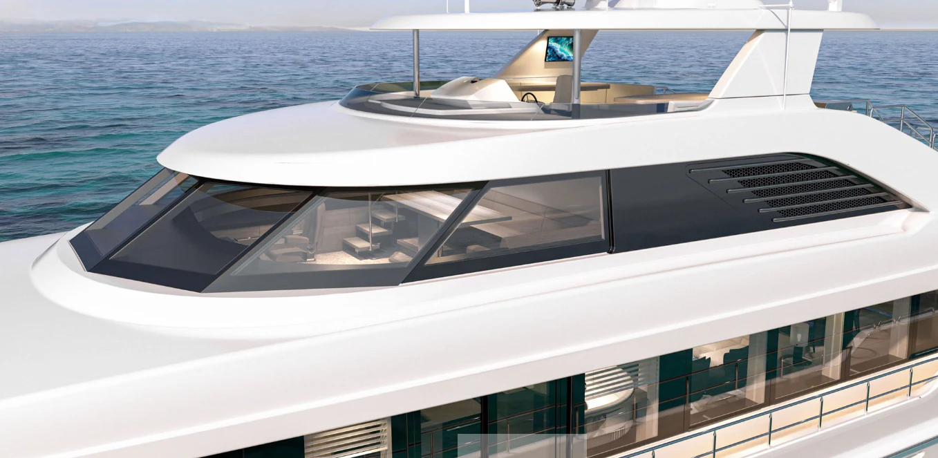 a white yacht on the water aboard PRICELESS Yacht for Sale