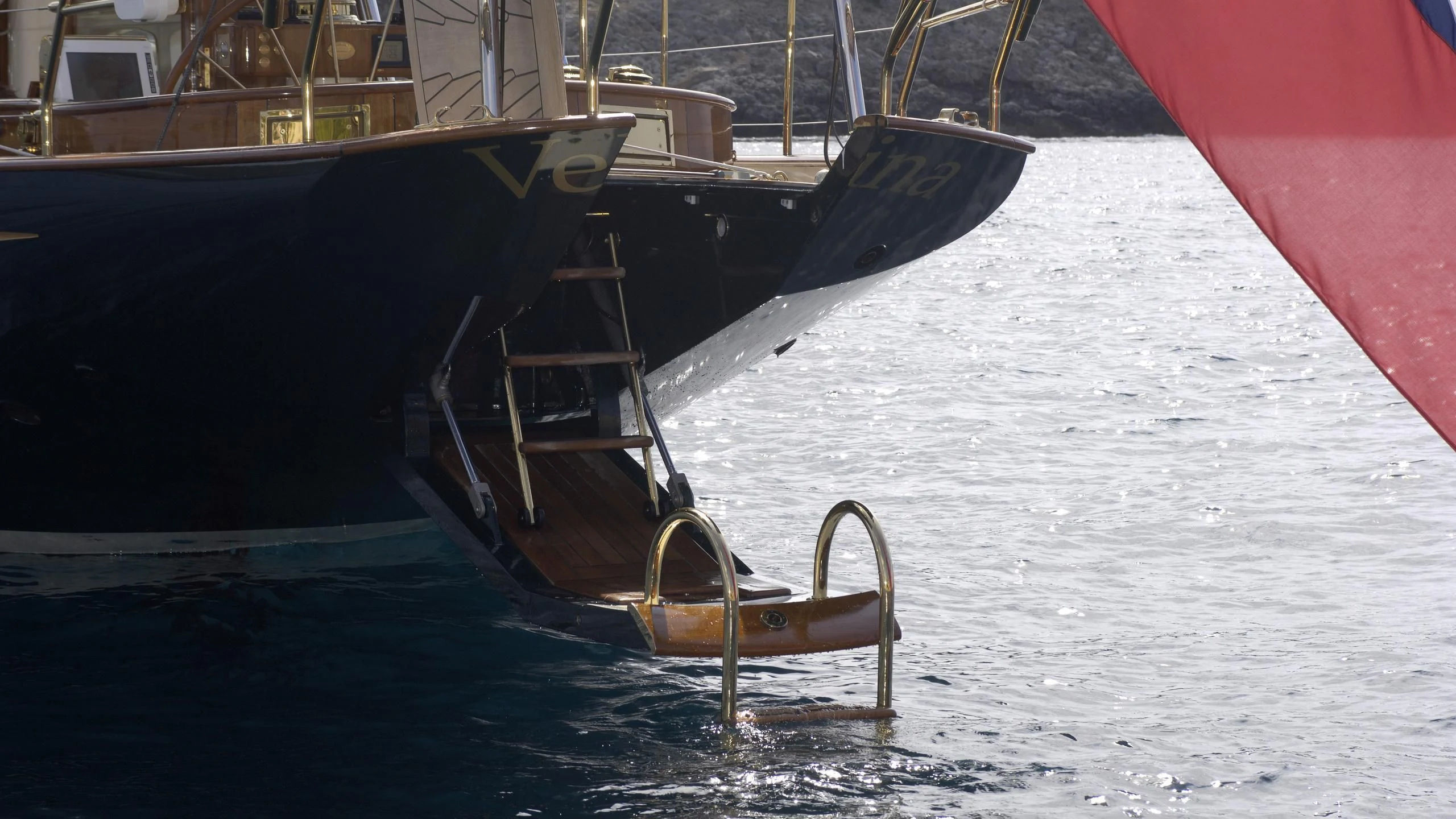 a boat on the water aboard VELACARINA Yacht for Sale