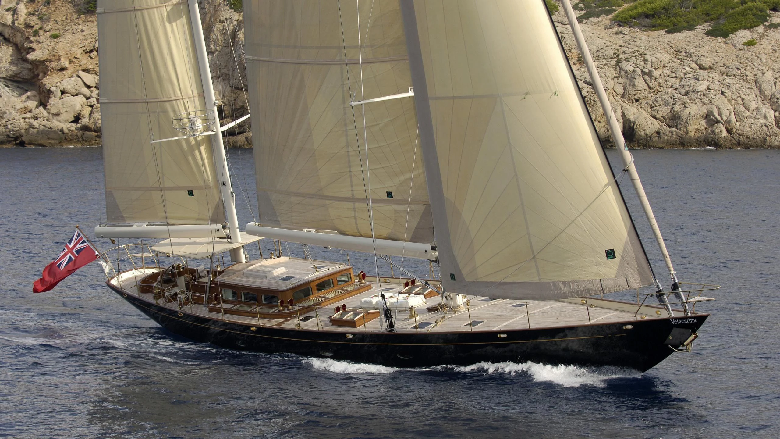 a sailboat on the water aboard VELACARINA Yacht for Sale
