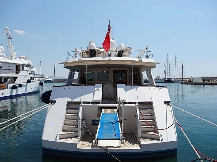 a boat on the water aboard IOVY Yacht for Sale