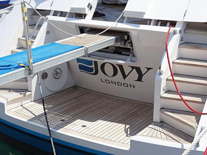 a boat on the water aboard IOVY Yacht for Sale