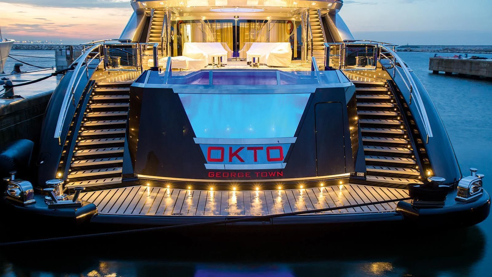 a boat on the water aboard OKTO Yacht for Charter