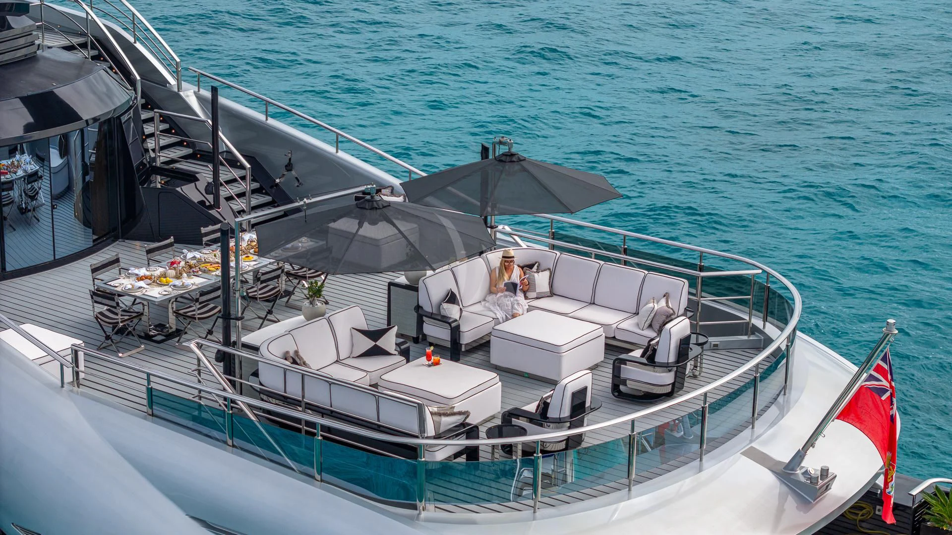 a boat on the water aboard OKTO Yacht for Charter