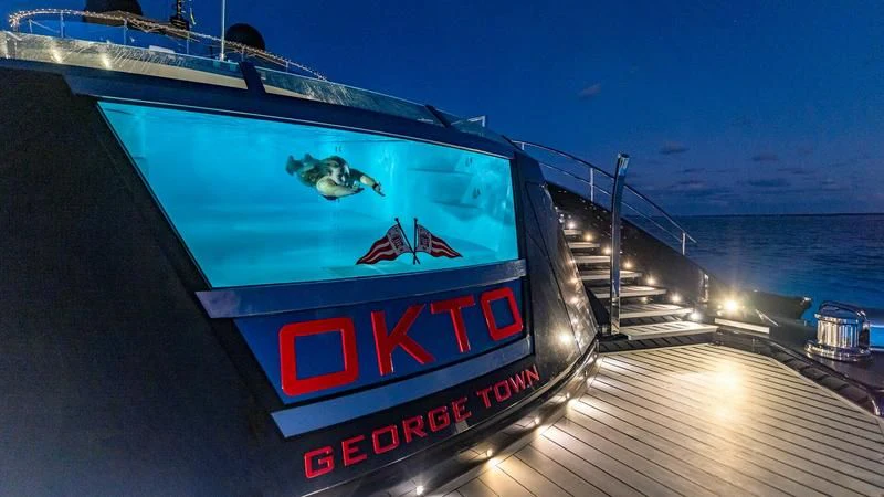 a boat on the water aboard OKTO Yacht for Charter