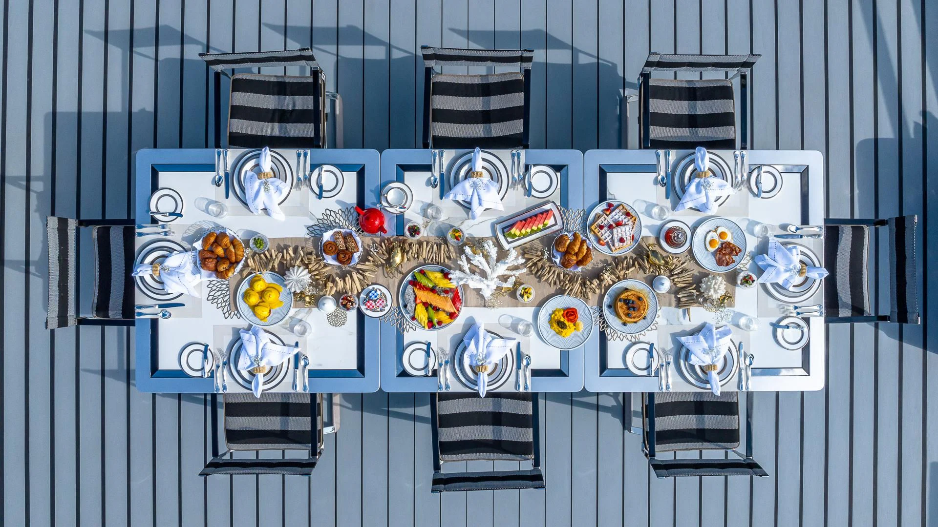 a model of a space ship aboard OKTO Yacht for Charter