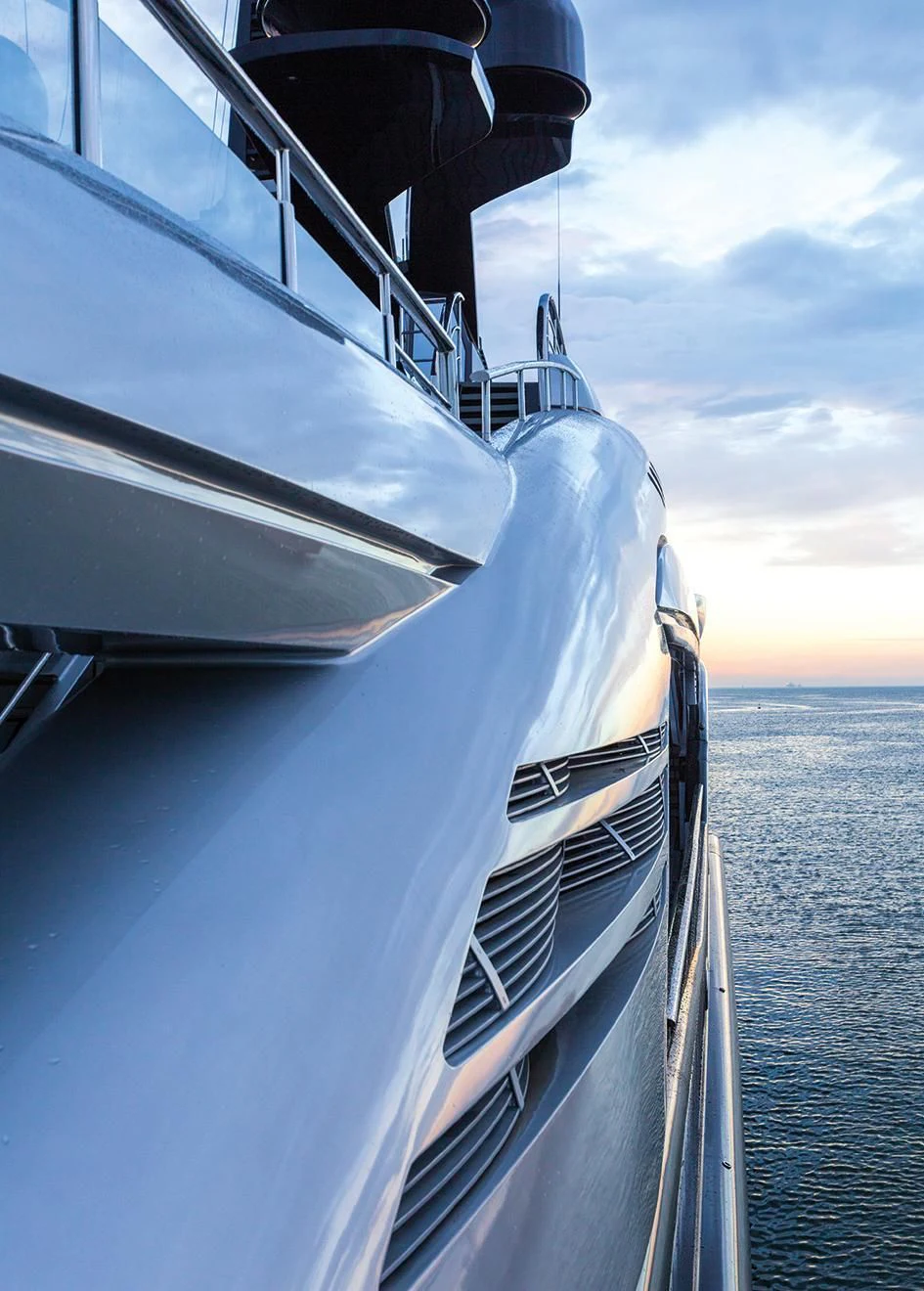the front of a boat aboard OKTO Yacht for Charter