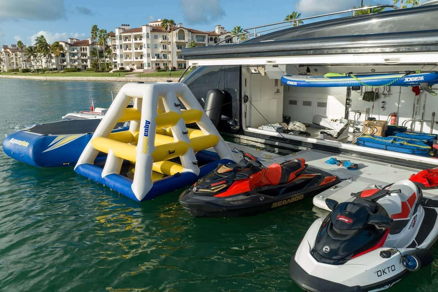 boats in the water aboard OKTO Yacht for Charter
