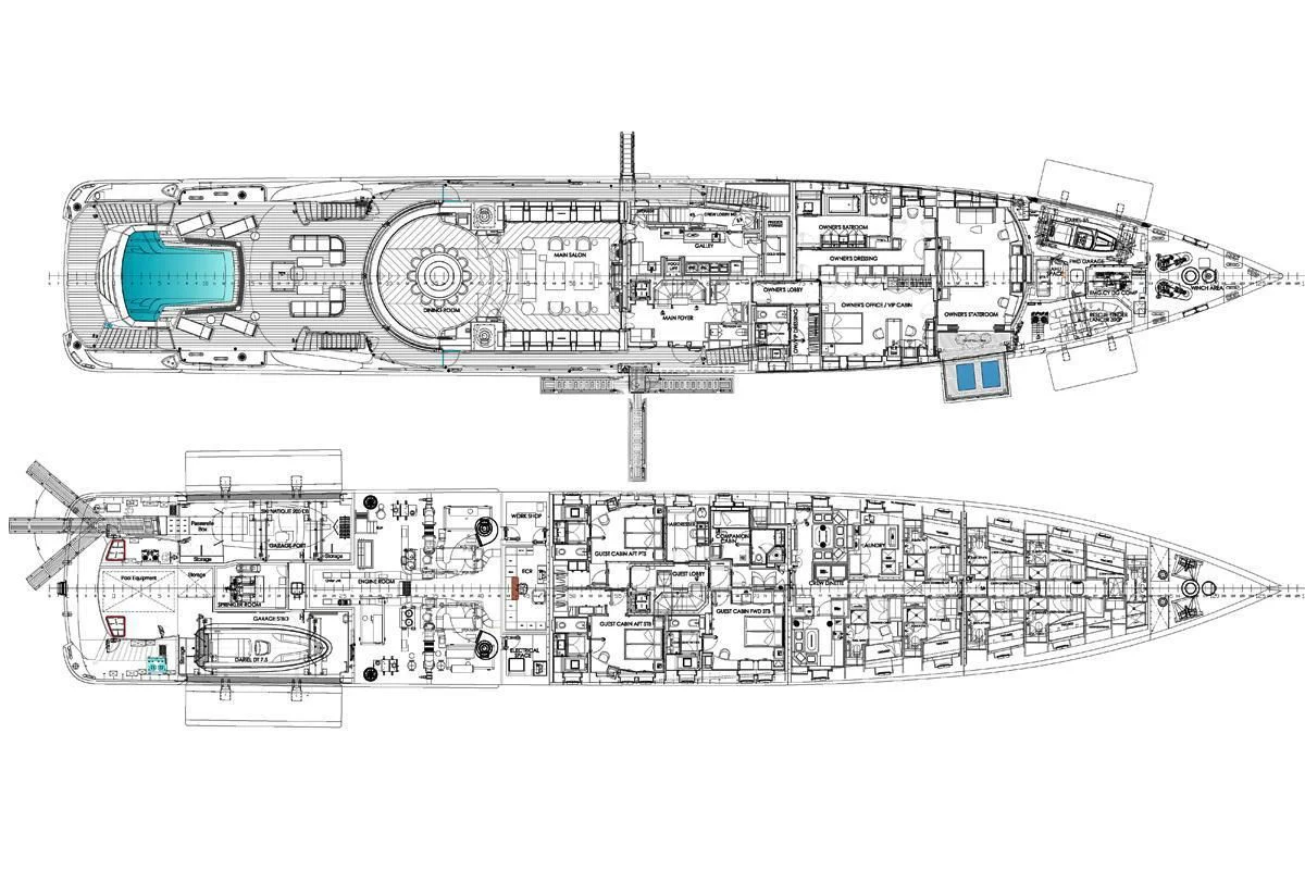 diagram aboard OKTO Yacht for Charter