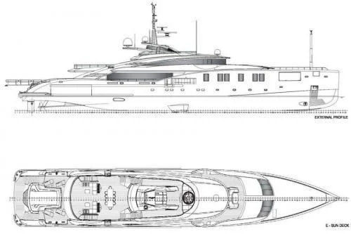 diagram, engineering drawing aboard OKTO Yacht for Charter