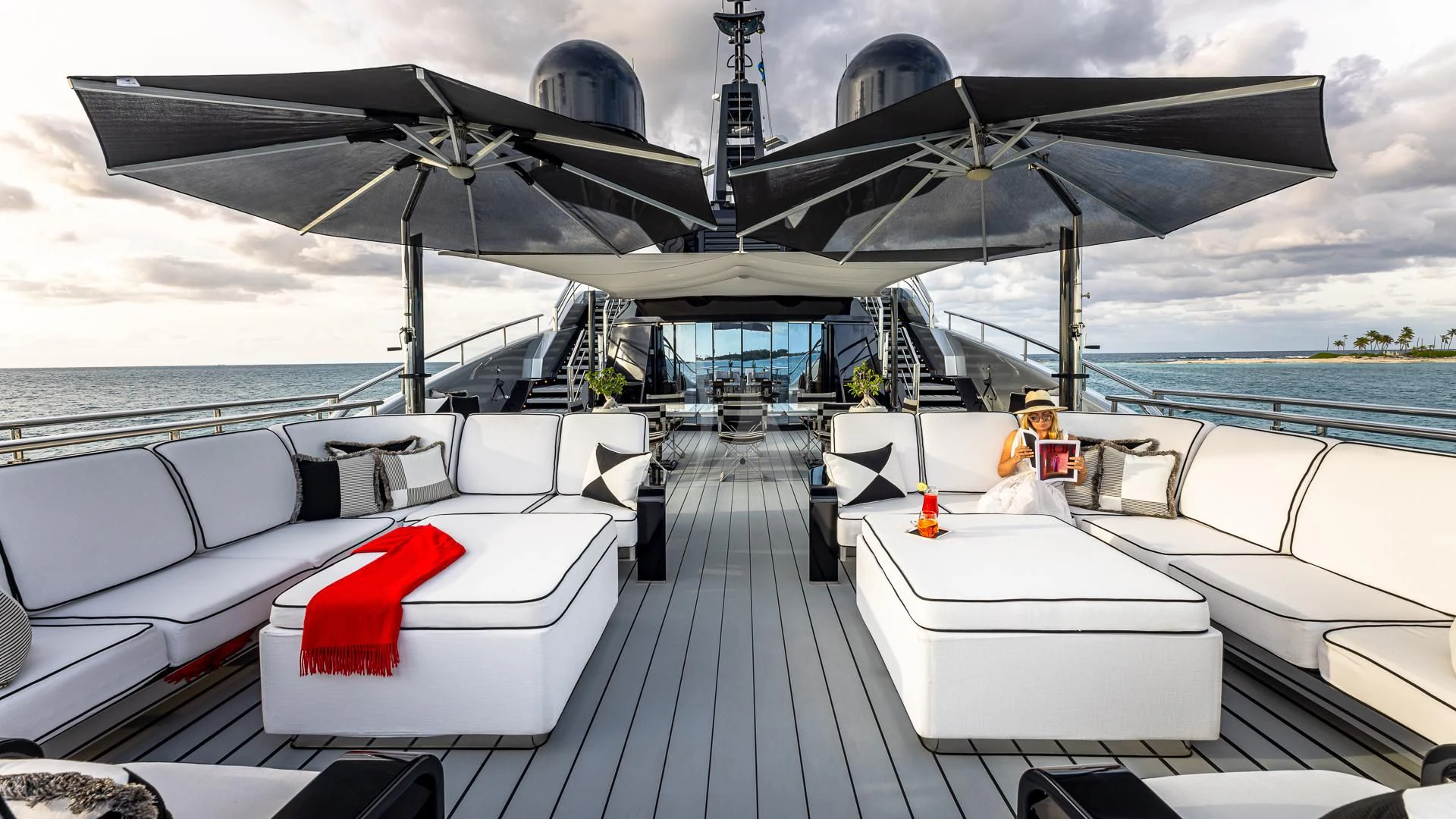 a boat on the water aboard OKTO Yacht for Charter