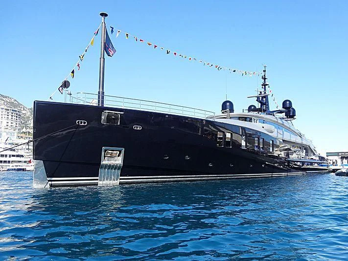 a large ship in the water aboard OKTO Yacht for Charter