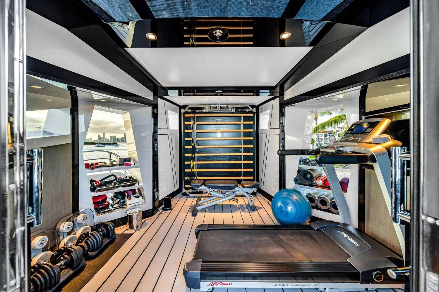 inside view of a room aboard OKTO Yacht for Charter